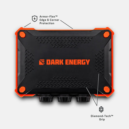 Poseidon XL construction diagram showing Armor-Flex edge and corner protection and Diamond-Tech grip.