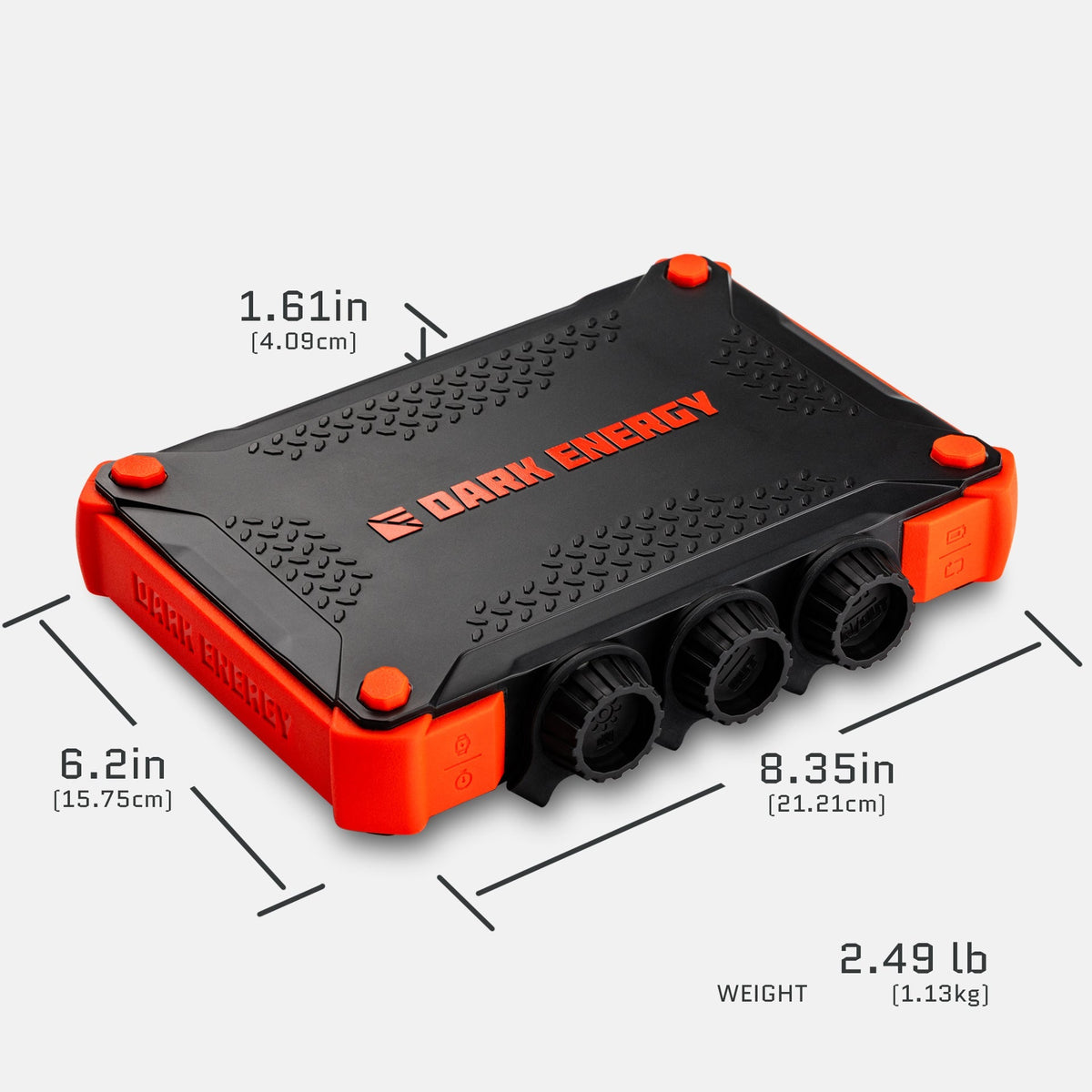 Poseidon XL dimensions diagram: 8.35 by 6.2 by 1.61 inches, weight 2.49 pounds.