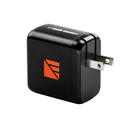 Dark Energy 65W three-port USB-C wall charger with folding plug.