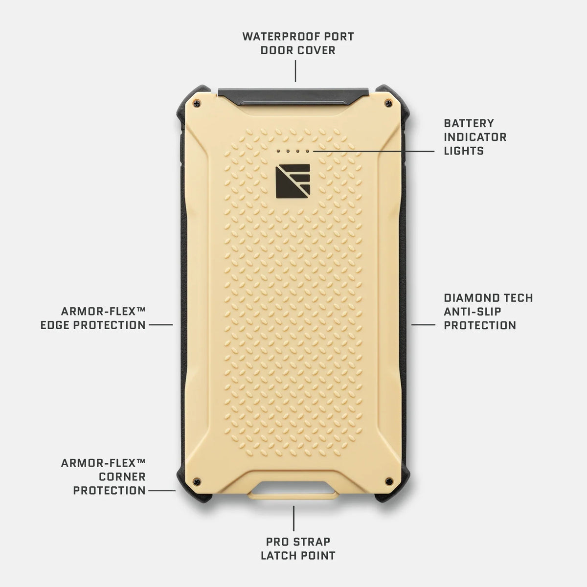 Dark Energy - Poseidon Pro Rugged Portable Battery 10,200mAh — Desert Tan (2)